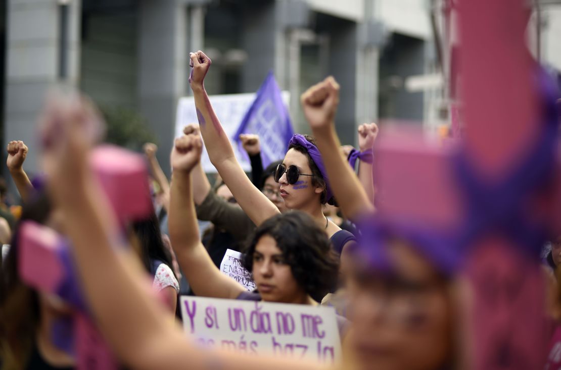 Manifestación por el Día de la Mujer, el 8 de marzo de 2018, en Ciudad de México.