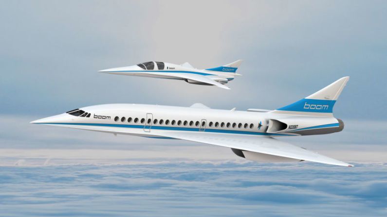 Boom Supersonic. Un emprendimiento incubado en Silicon Valley, y con Combinator y Japan Airlines entre sus inversores, está desarrollando un avión comercial que se espera que vuele a una velocidad de Mach 2,2, con costos más bajos que el Concorde.