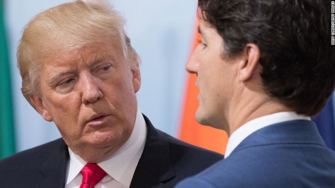 El presidente de Estados Unidos, Donald Trump, y el primer ministro de Canadá, Justin Trudeau.