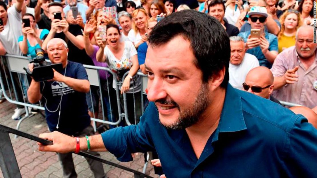 El líder de la Liga, Matteo Salvini, durante la campaña de las elecciones italianas.