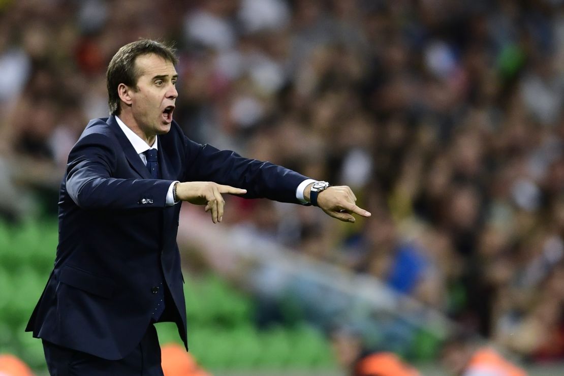 Julen Lopetegui, ahora exseleccionador de la Selección Española de Fútbol, durante un partido amistoso contra Túnez.