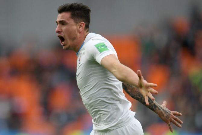 Jose Gimenez abrió el marcador a favor de Uruguay a los 89 minutos.