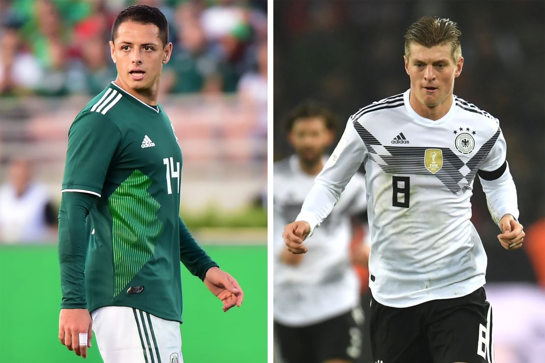 Chicharito Hernández y Toni Kroos, futbolistas de México y Alemania, respectivamente.