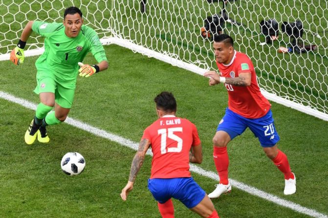 Keylor Navas, del Real Madrid, fue el mejor jugador de Costa Rica en el partido.