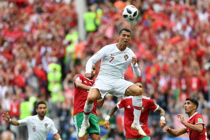 Cristiano Ronaldo durante el partido de Portugal contra Marruecos