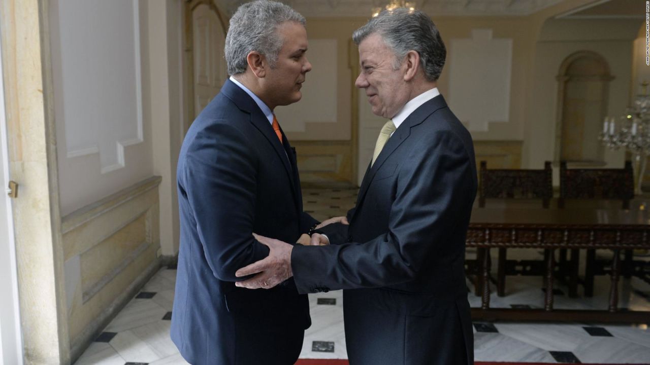 CNNE 536485 - duque, presidente electo de colombia, se reune con santos