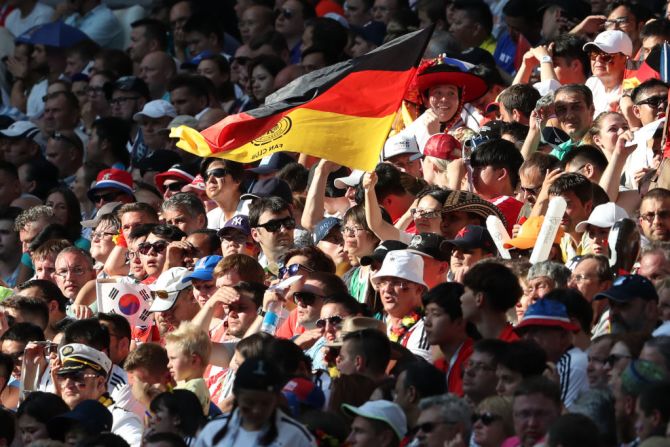 La tribuna en el Kazan Arena quedó muda tras la derrota de Alemania contra Corea del Sur.