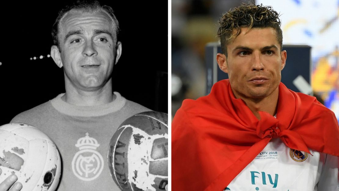 Alfredo Di Stéfano y Cristiano Ronaldo, dos jugadores que han hecho historia en el Real Madrid.