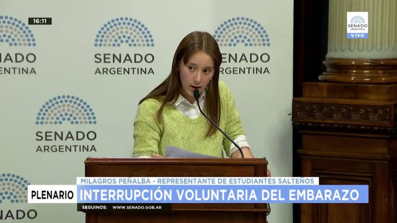 CNNE 548074 - adolescente proaborto en argentina da discurso viral