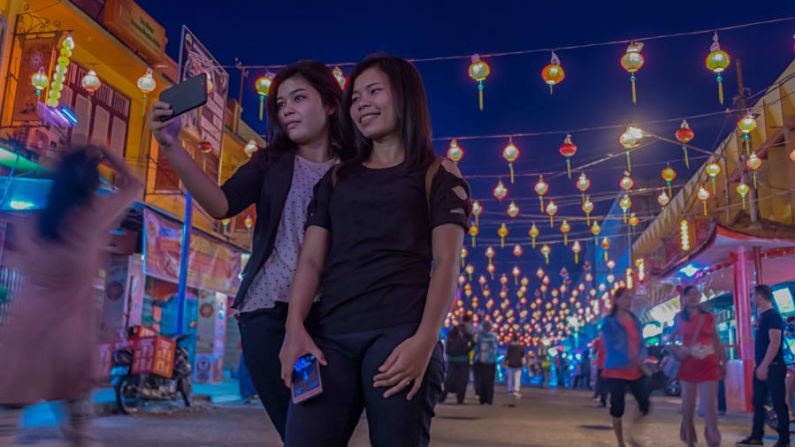 Pekanbaru, Indonesia. Este año las celebraciones del Año Nuevo Lunar comenzaron en todo el mundo el 16 de febrero. Aquí, las festividades en el barrio chino de Pekanbaru.