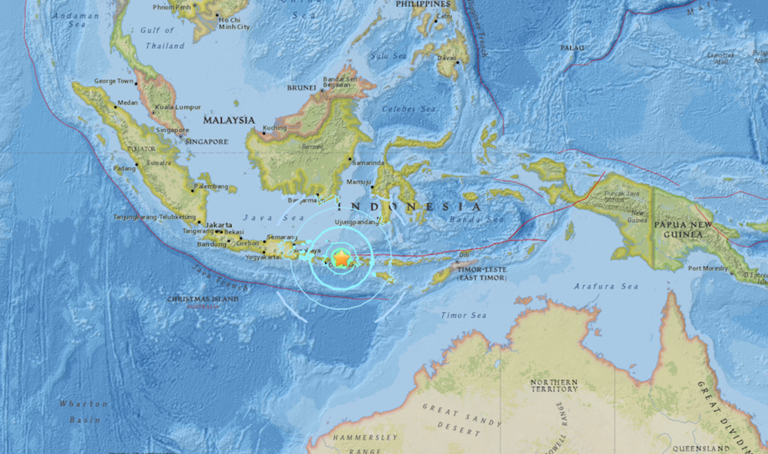 Se registra sismo de 6,9 en Indonesia.