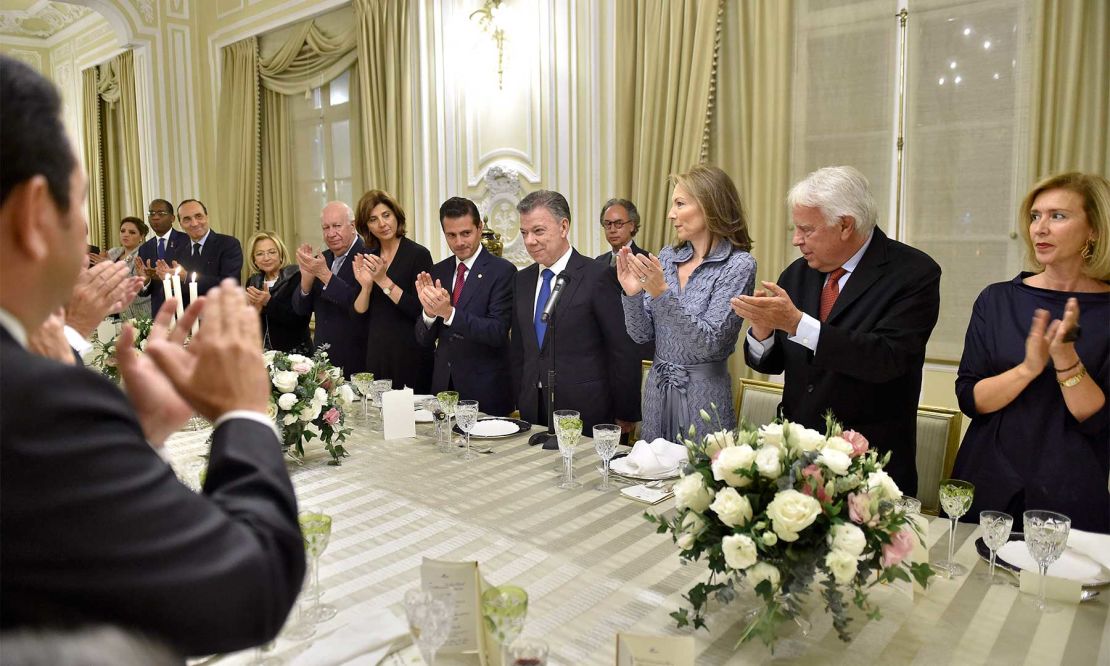 Cena ofrecida por el Presidente Juan Manuel Santos y su esposa en honor de los Jefes de Estado y de Gobierno y delegaciones de los países que arribaron hoy al país para participar en la ceremonia de posesión presidencial.