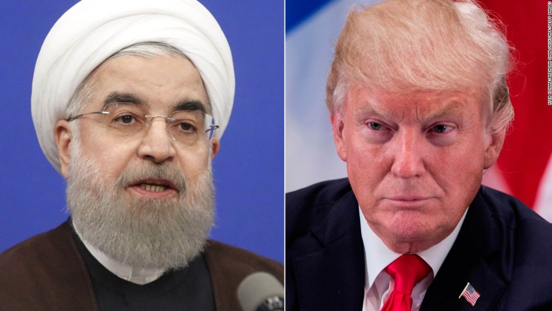 Hassan Rouhani, presidente de Irán, y Donald Trump, presidente de Estados Unidos.