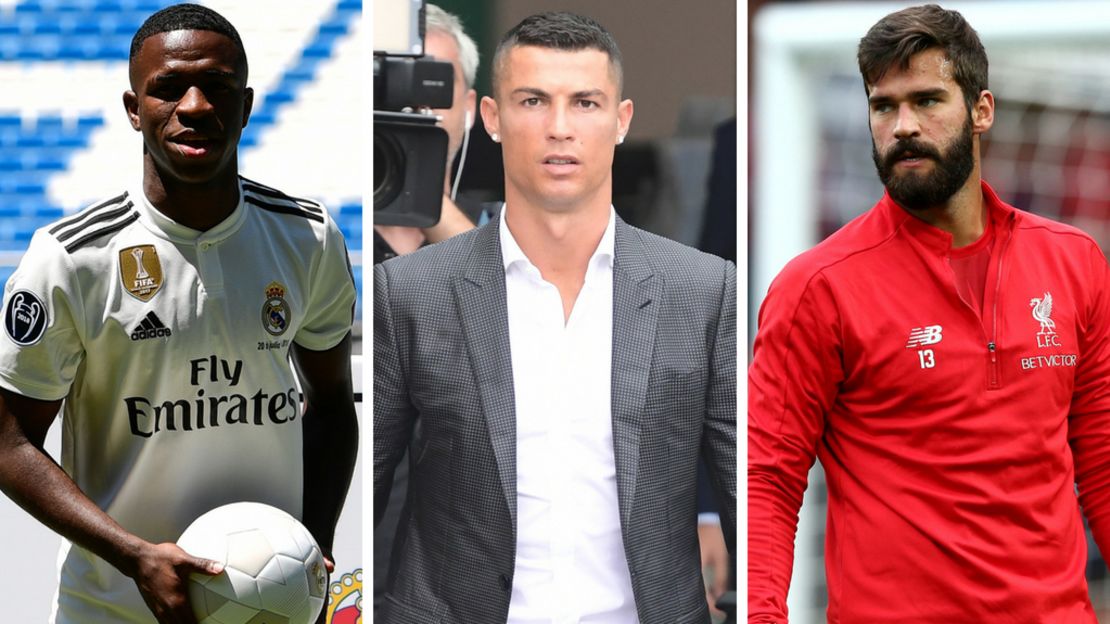 Vinicius Junior, Cristiano Ronaldo y Alisson Becker, tres de las contrataciones más destacadas en las ligas de Europa.