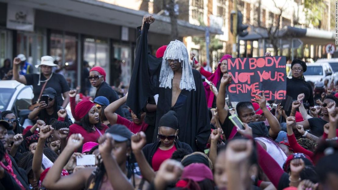 La marcha TotalShutDown en Pretoria, Sudáfrica, el 1 de agosto de este año.