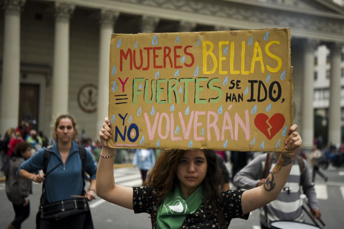 Manifestación en contra de la violencia de género y los feminicidios en Argentina, en abril de 2018.