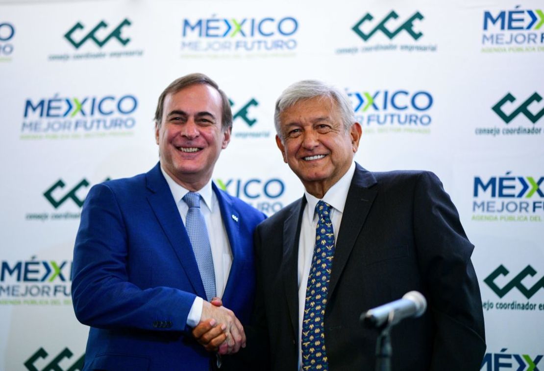 El presidente electo Andrés Manuel López Obrador se reunió también con el presidente del Consejo Coordinador Empresarial, Juan Pablo Castanon, el 4 de julio de 2018, pocos días después de ganar las elecciones presidenciales en México.