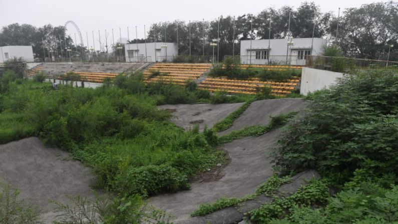 Momento desatendido: después de diez años, el verde es una parte importante del paisaje dentro del estadio de BMX.