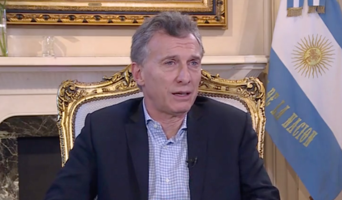 El presidente de Argentina, Mauricio Macri, durante su entrevista con CNN en Español.