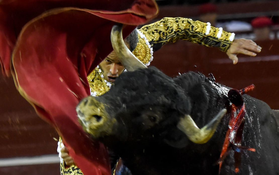 El torero colombiano Luis Bolivar durante una presentación en la plaza de toros La Santamaría en Bogotá, el 18 de febrero de 2018.