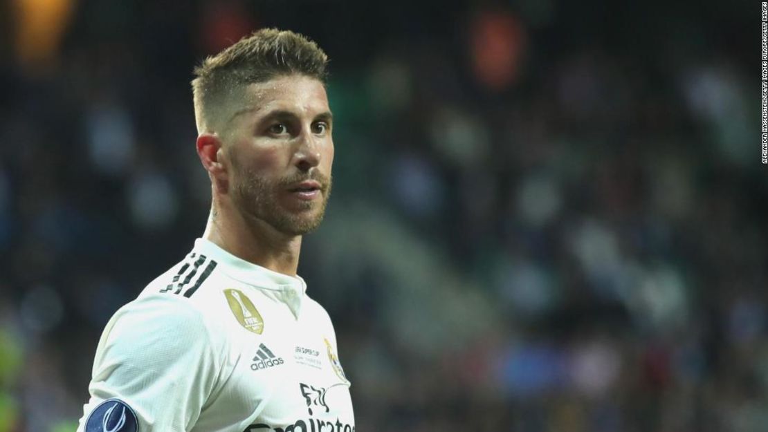 Sergio Ramos, durante el partido de la Super Copa de la UEFA, este 15 de agosto, en Tallinn, Estonia.