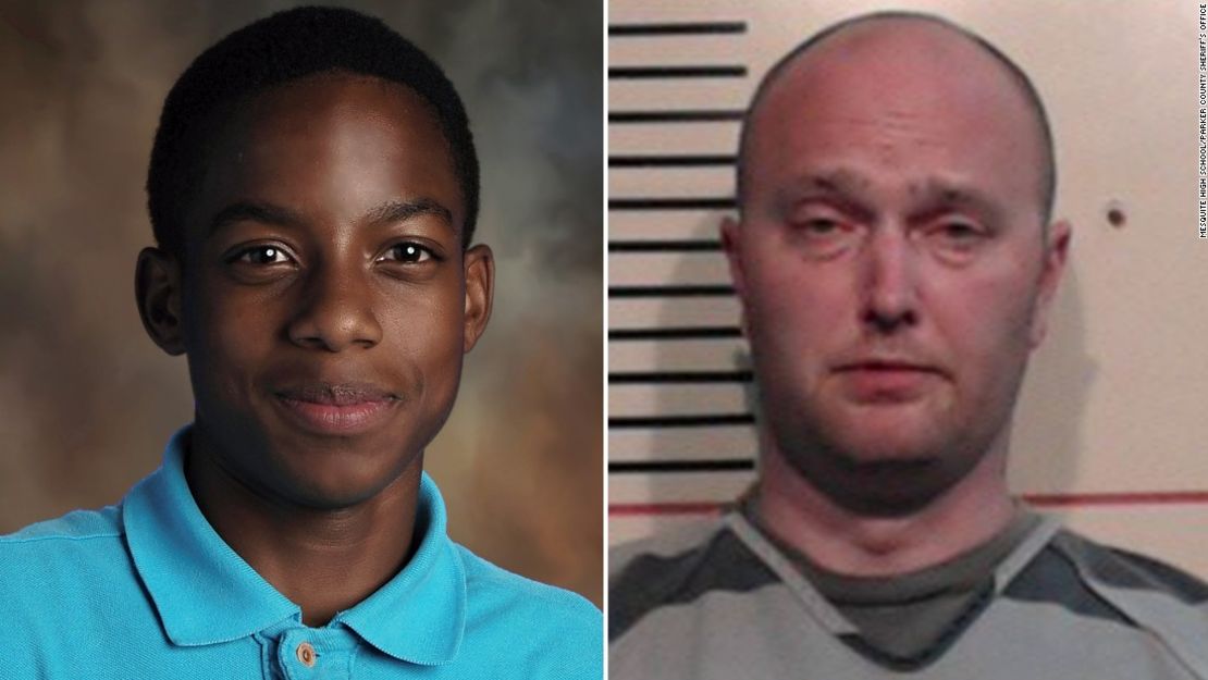 Jordan Edwards y su asesino, Roy Oliver, el exagente de Texas.