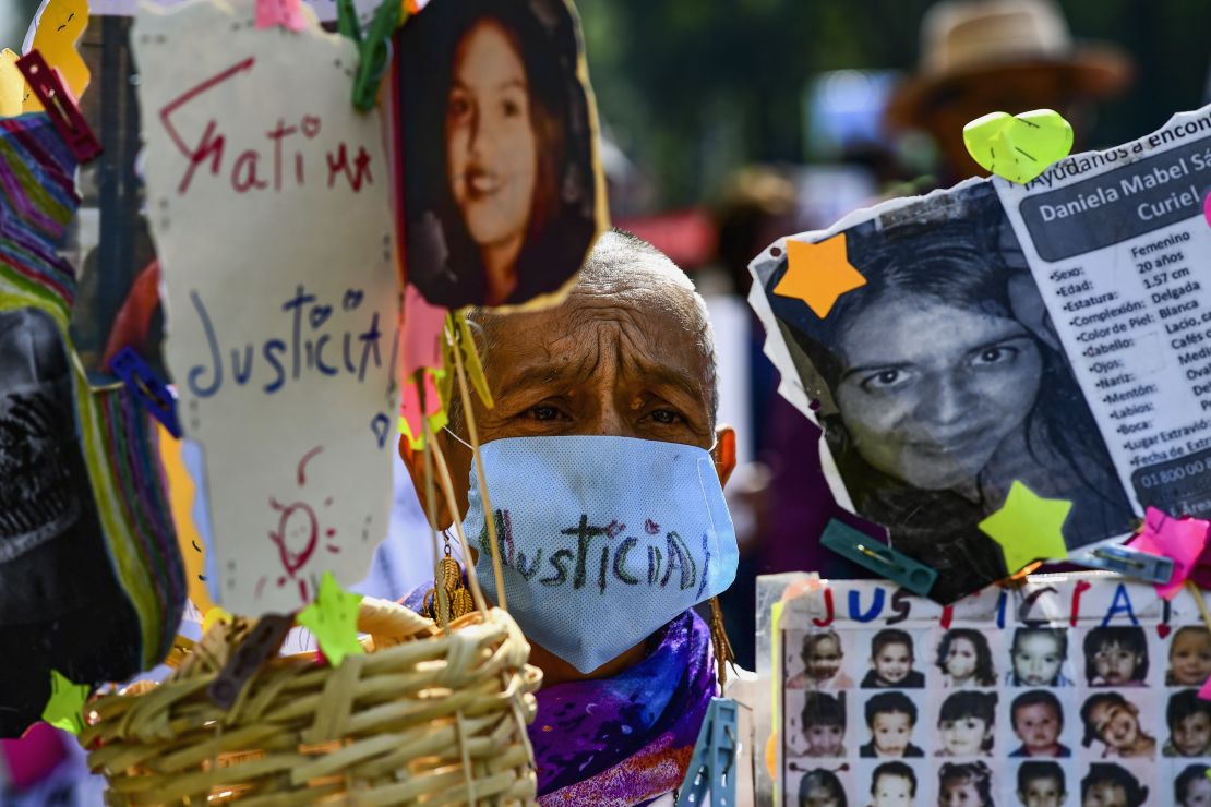 Manifestación por desapariciones en México.