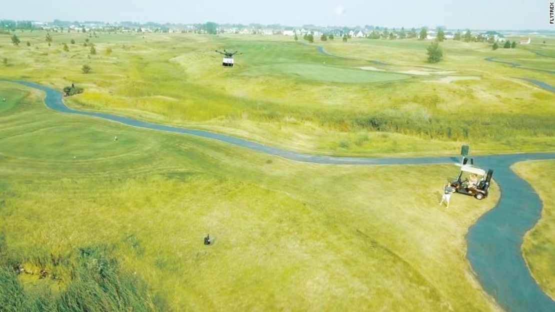 Una vista del campo de golf desde un dron.