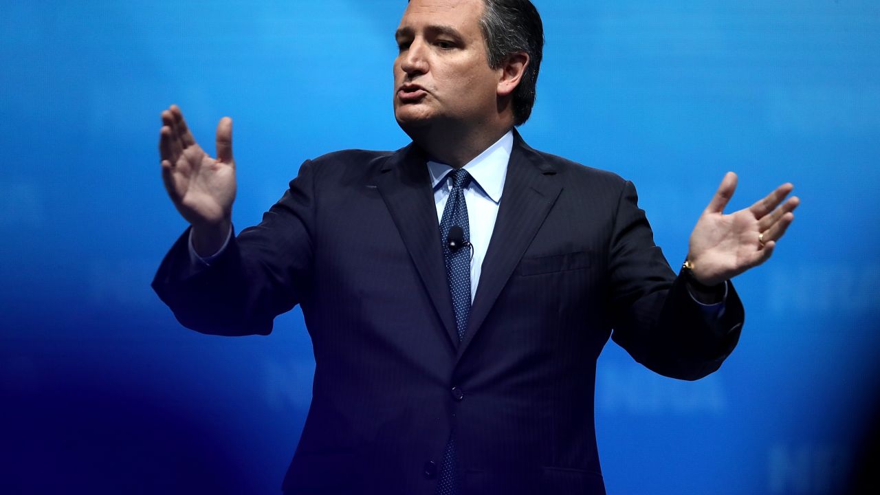 DALLAS, TX - MAY 04:  US Sen. Ted Cruz (R-TX) speaks at the NRA-ILA Leadership Forum during the NRA Annual Meeting & Exhibits at the Kay Bailey Hutchison Convention Center on May 4, 2018 in Dallas, Texas.  The National Rifle Association's annual meeting and exhibit runs through Sunday.