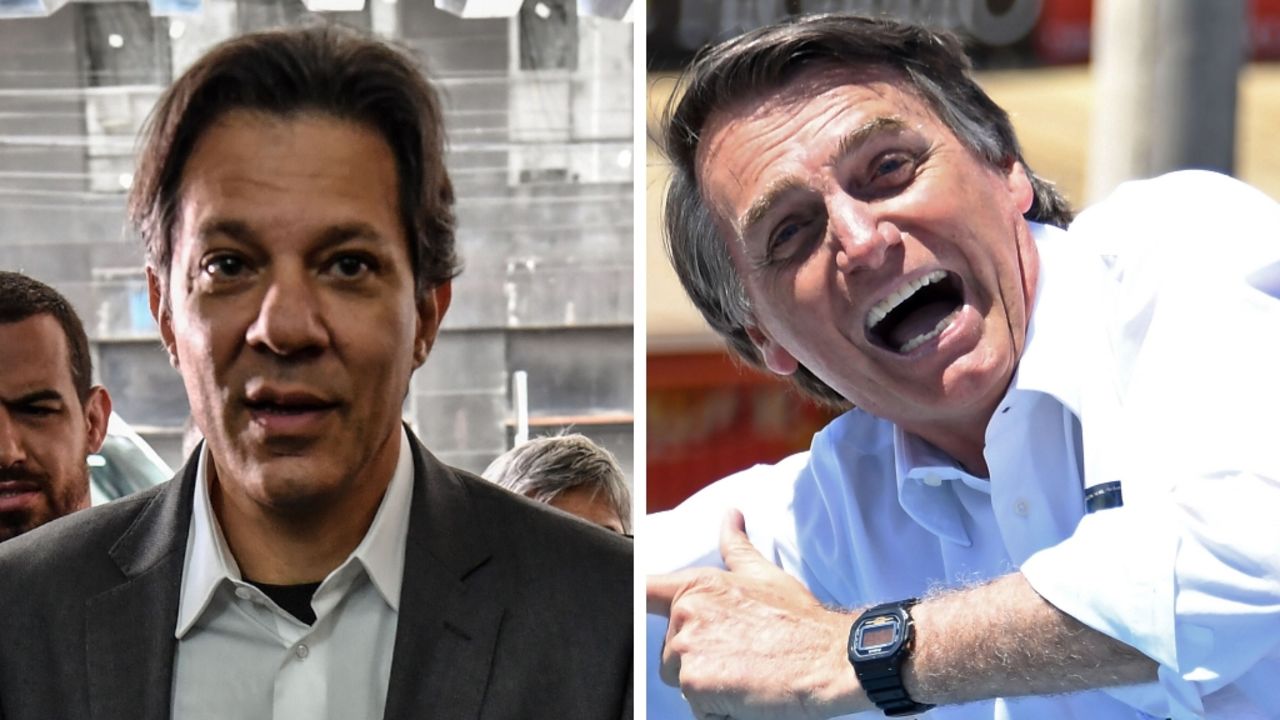 Haddad y Bolsonaro, en imágenes recientes.