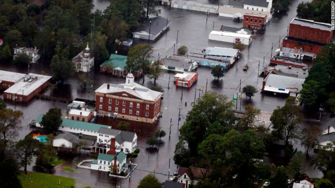 Inundaciones provocadas por Florence en Trenton, Carolina del Norte.