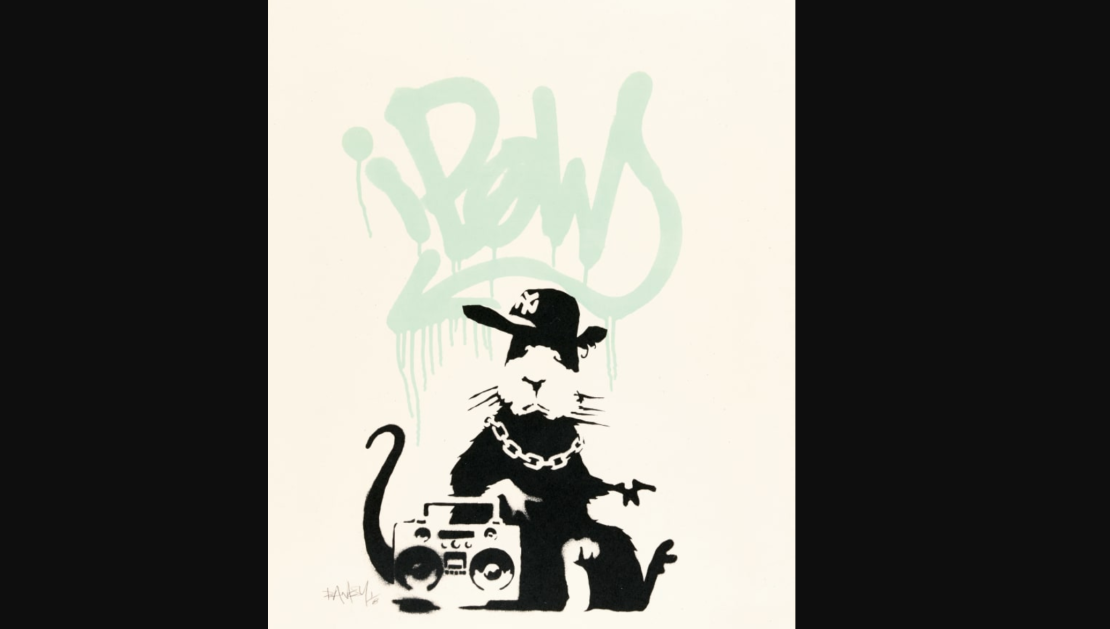 La impresión de "Gangsta Rat" de Banksy.