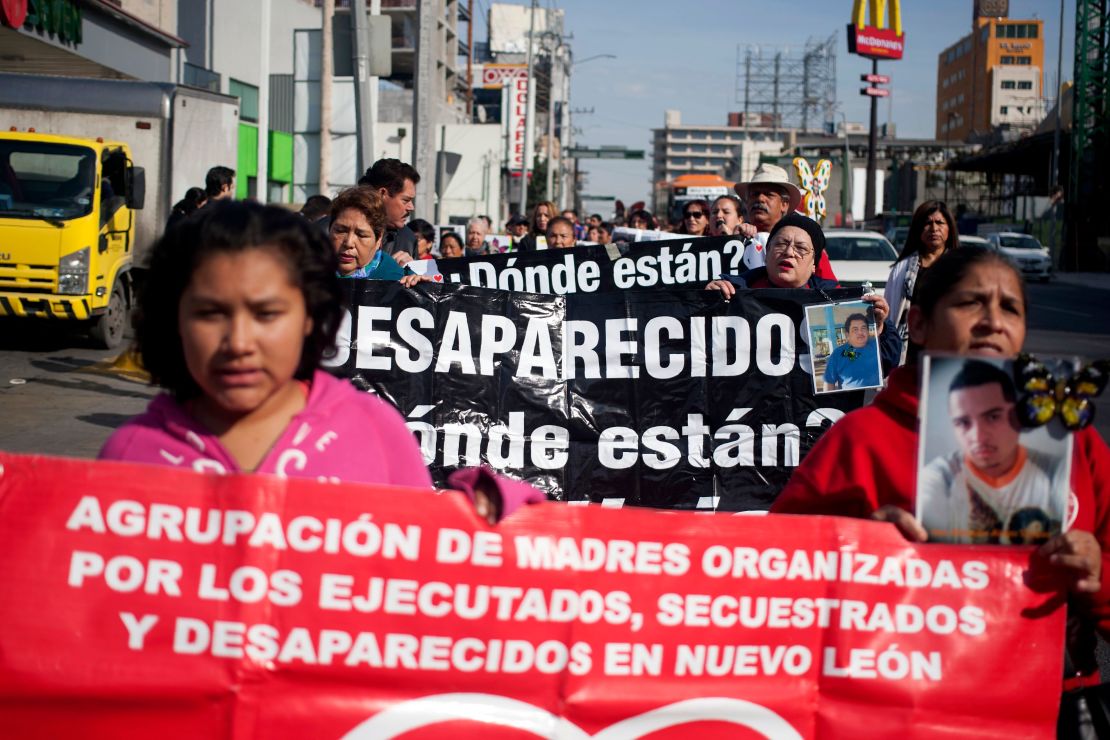 Marcha en contra de desapariciones en México en enero de este año.