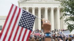 Demonstrators protest against the appointment of Supreme Court nominee Brett Kavanaugh at the Supreme Court in Washington DC, on October 6, 2018. - The US Senate confirmed conservative judge Kavanaugh as the next Supreme Court justice on October 6, offering US President Donald Trump a big political win and tilting the nation's high court decidedly to the right. (Photo by ROBERTO SCHMIDT / AFP)