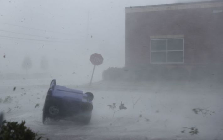 Así se veía Panama City, Florida, durante el impacto del huracán Michael, el 10 de octubre.