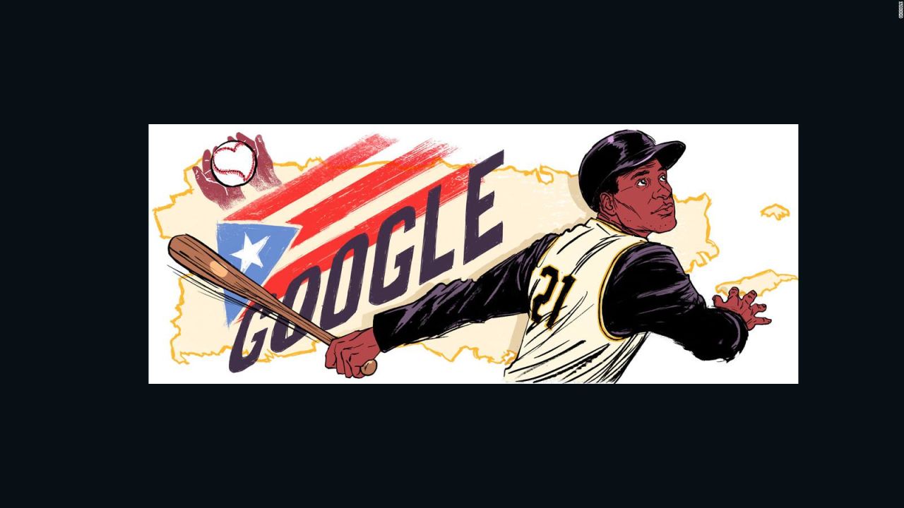 CNNE 577332 - doodle en homenaje a roberto clemente