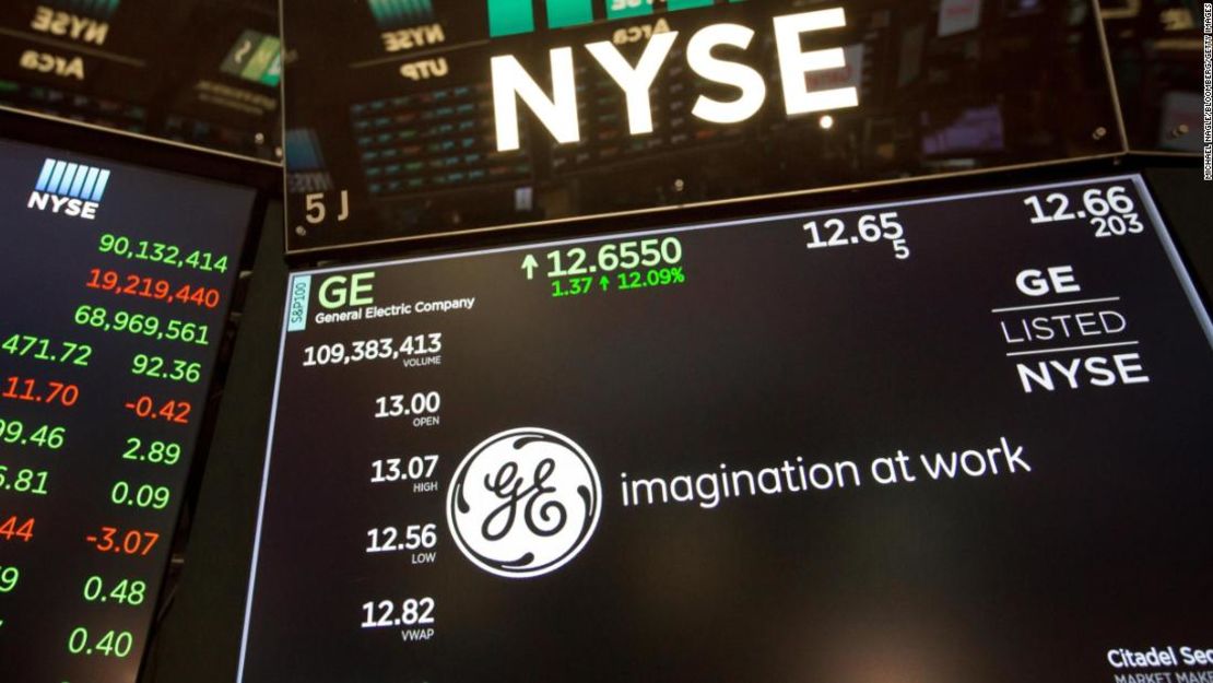 GE en la Bolsa de Valores de Nueva York.