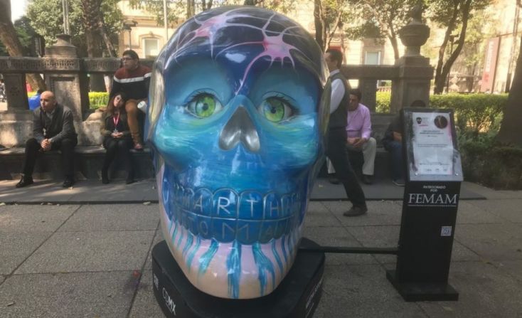 54 cráneos monumentales forman parte e la exposición “Mexicráneos 2018” que se puede ver en la avenida Paseo de la Reforma de la Ciudad de México hasta el 11 de noviembre. “Somos un mar de energía inagotable, solo tienes que ver dentro de ti mismo y encontrarás la respuesta”. OBRA: Mar Adentro ARTISTA: Martha Sotomayor @martemartha