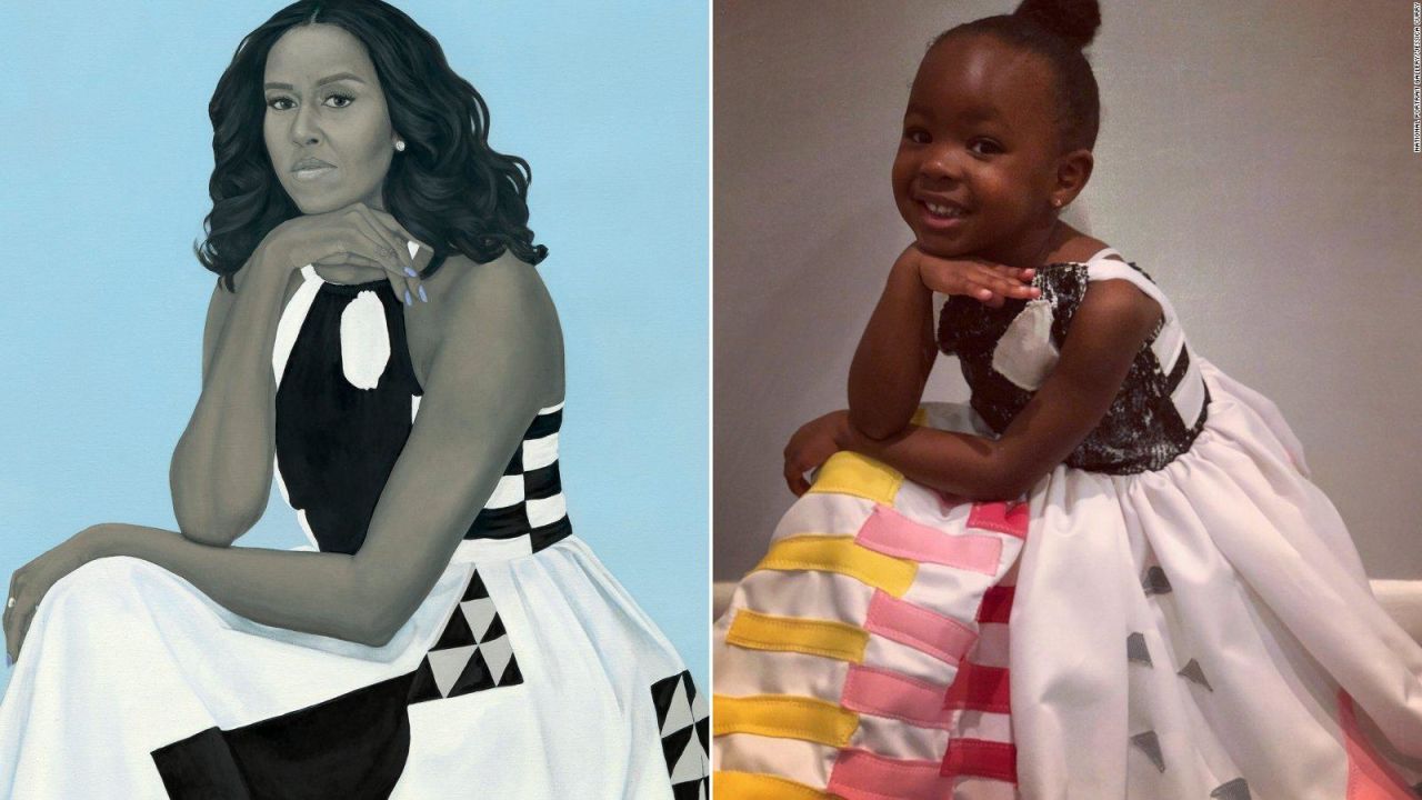 CNNE 583947 - nina de 3 anos se vuelve viral por admiracion a cuadro de michelle obama