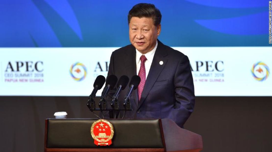 El presidente de China, Xi Jinping, durante su discurso.