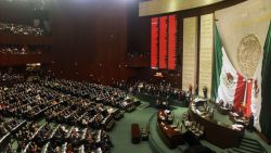 Vista general de la sala se sesiones del Congreso de México.