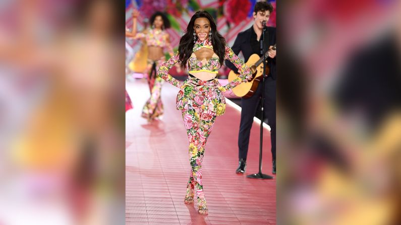 Algunas de las modelos que desfilaron en esta pasarela fueron Winnie Harlow, la modelo con vitiligo; Toni Garrn, la top alemana y ex de Leonardo Dicaprio; Kelsey Merritt, el primer ángel de origen filipino; Shanina Shaik, Cindy Bruna y Barbara Palvin, las tres expertas llevando las alas y la neozelandesa Maia Cotton.