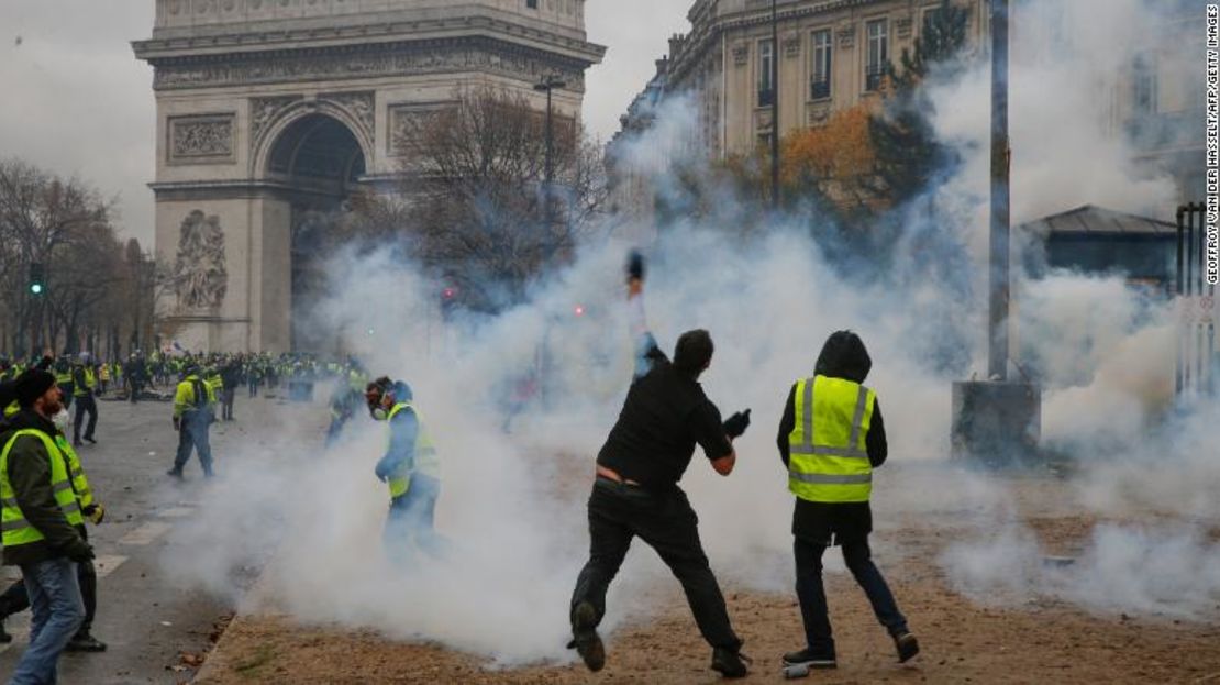 Protestas en París el sábado 1 de diciembre.