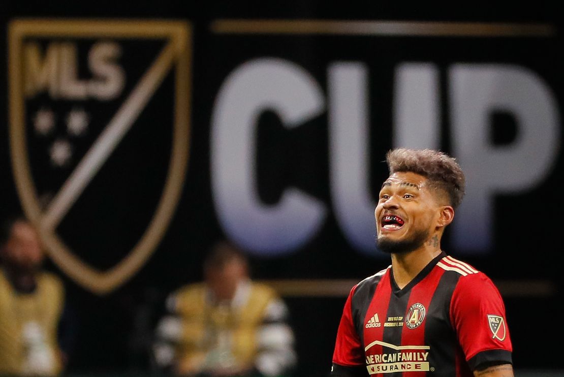 Josef Martínez celebra el primer gol del partido.