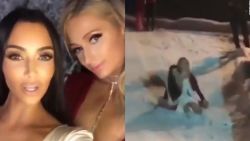 CNNE 599811 - kim kardashian y paris hilton se deslizan sobre la nieve