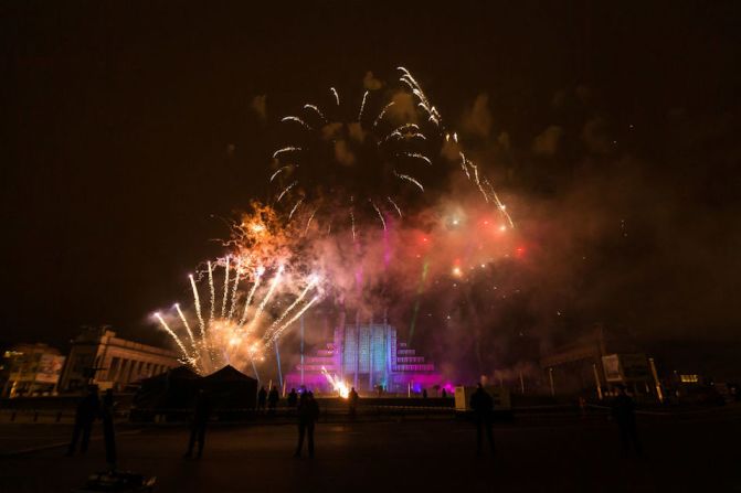 Bruselas, la capital de Bélgica, celebró así la llegada del año 2019.