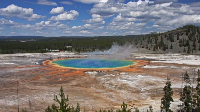 Parque Nacional de Yellowstone — Estados Unidos también está sintiendo el impacto del calentamiento global. En el parque Yellowstone, el primer parque nacional del mundo, los inviernos son más cortos, con menos nevadas, ríos más cálidos, lagos y humedales en disminución, y temporadas de incendios más prolongadas. (Oficina de Turismo de Wyoming).