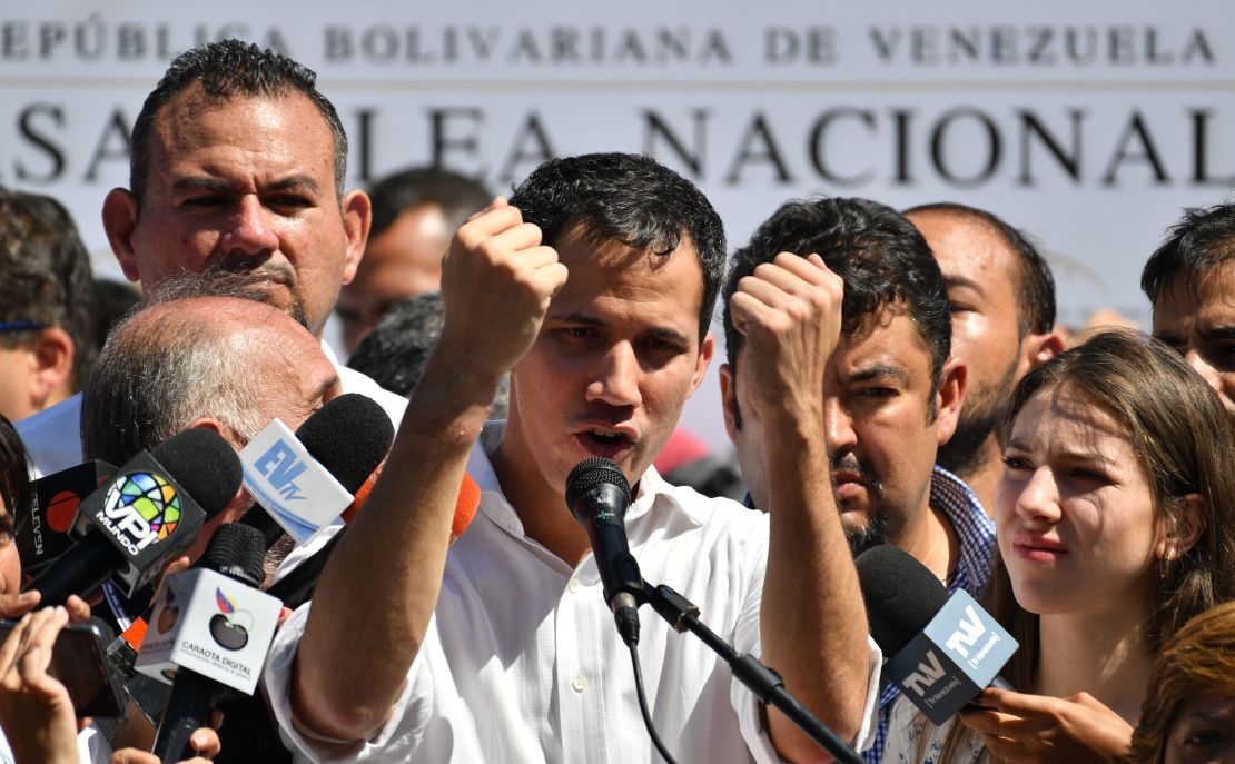 Juan Guaidó, en un discurso público tras ser liberado.