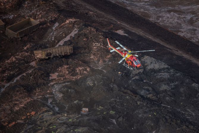 Una foto aérea tras el colapso de una represa de una mina de la empresa Vale, cerca de Brumadinho, en el sureste de Brasil.