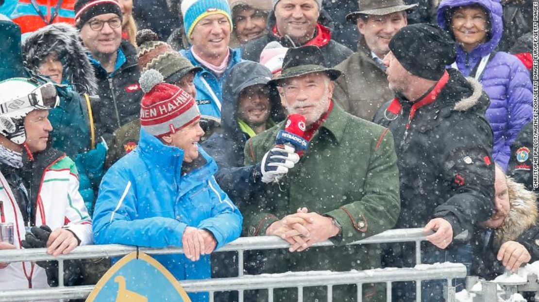 Arnold Schwarzenegger en Kitzbuehel, Austria.